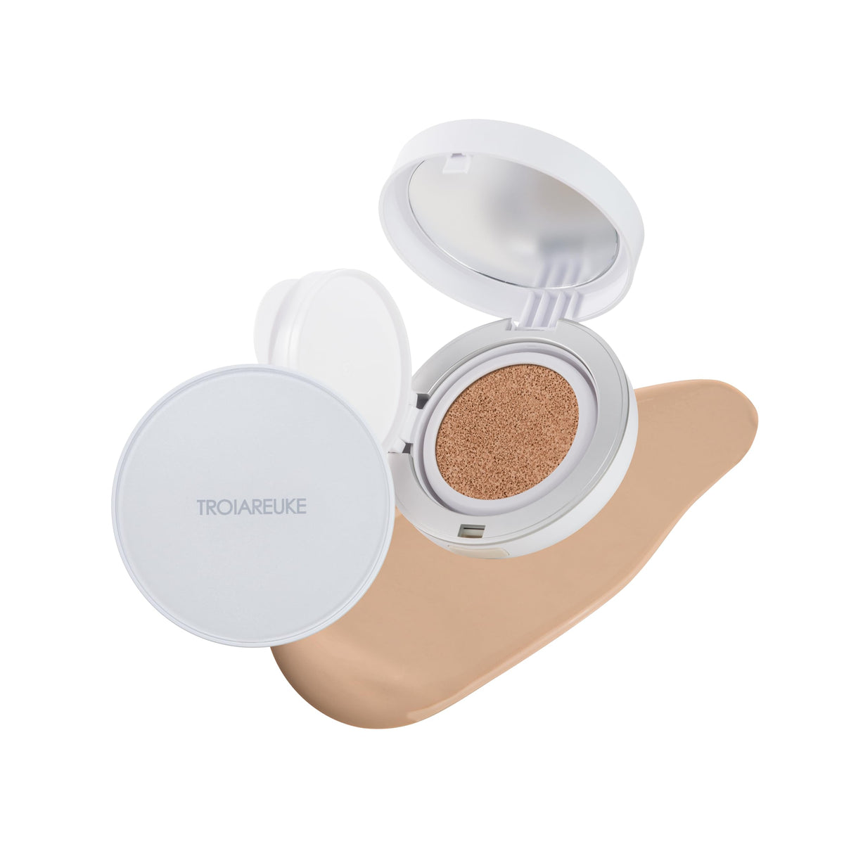 Troiareuke A+ Cushion Foundation Shade 21 packaging for easy on-the-go touch-ups