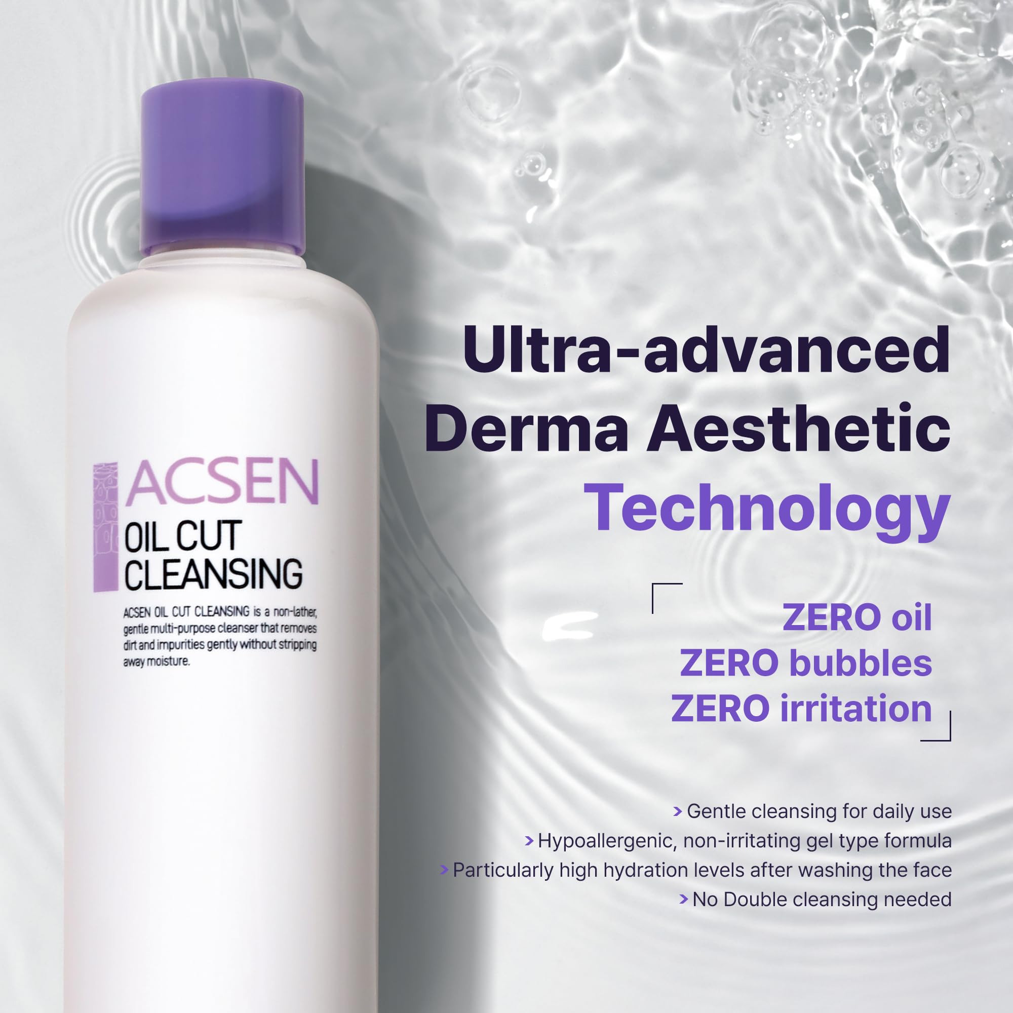 Makeup removal action with Troiareuke ACSEN cleanser leaves a refreshed feel.