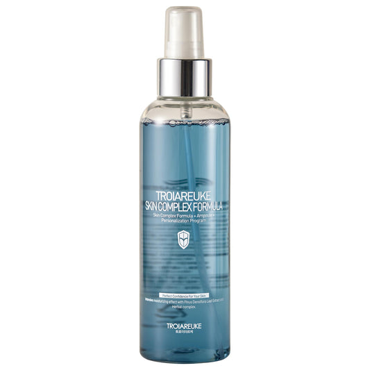 Troiareuke H+ Cocktail Ampoule Toner blue bottle close-up for refreshing skin prep