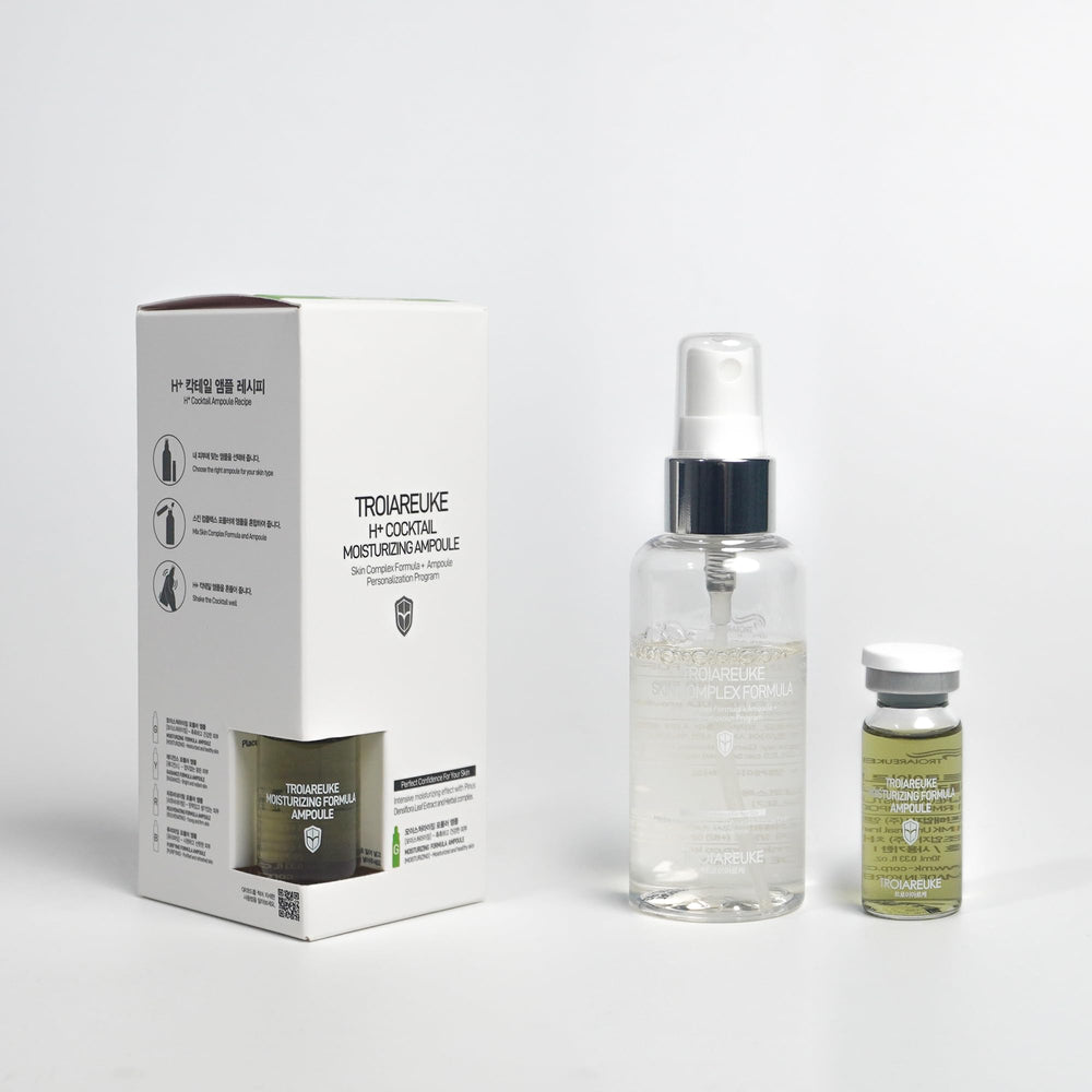 TROIAREUKE H+ Cocktail Ampoule Toner green texture close-up showing smooth finish.