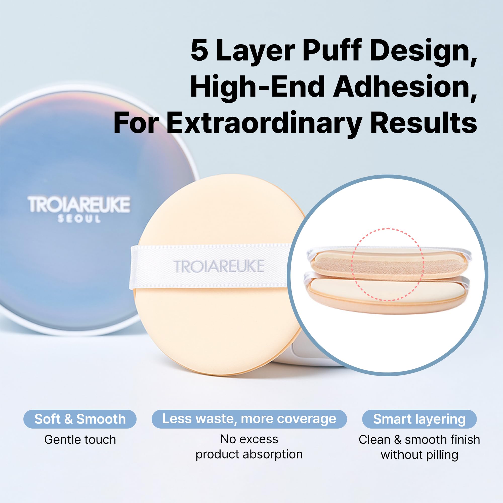 TROIAREUKE Seoul Bridal Cushion compact open reveal of cushion foundation.
