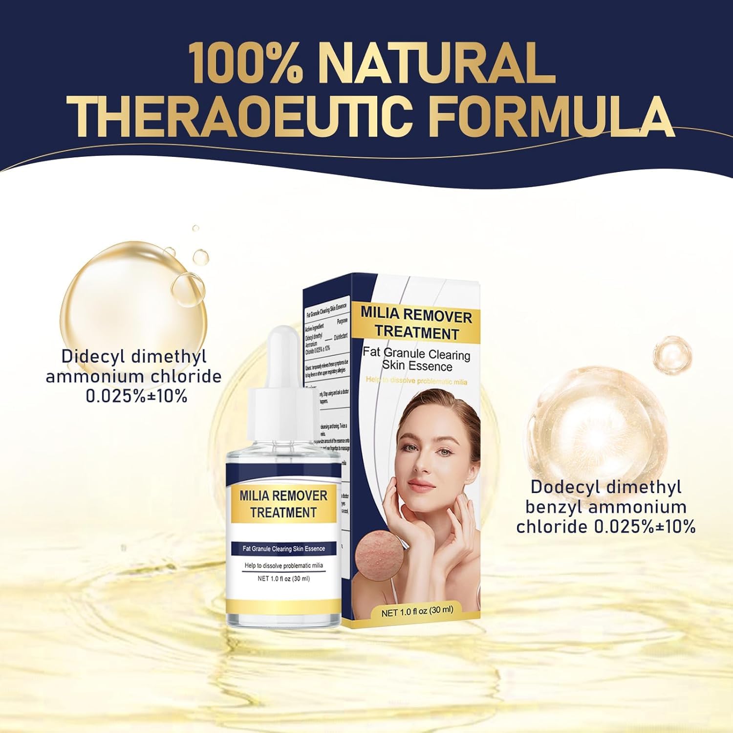 TROMED Milia Remover contains aloe vera to calm and hydrate.
