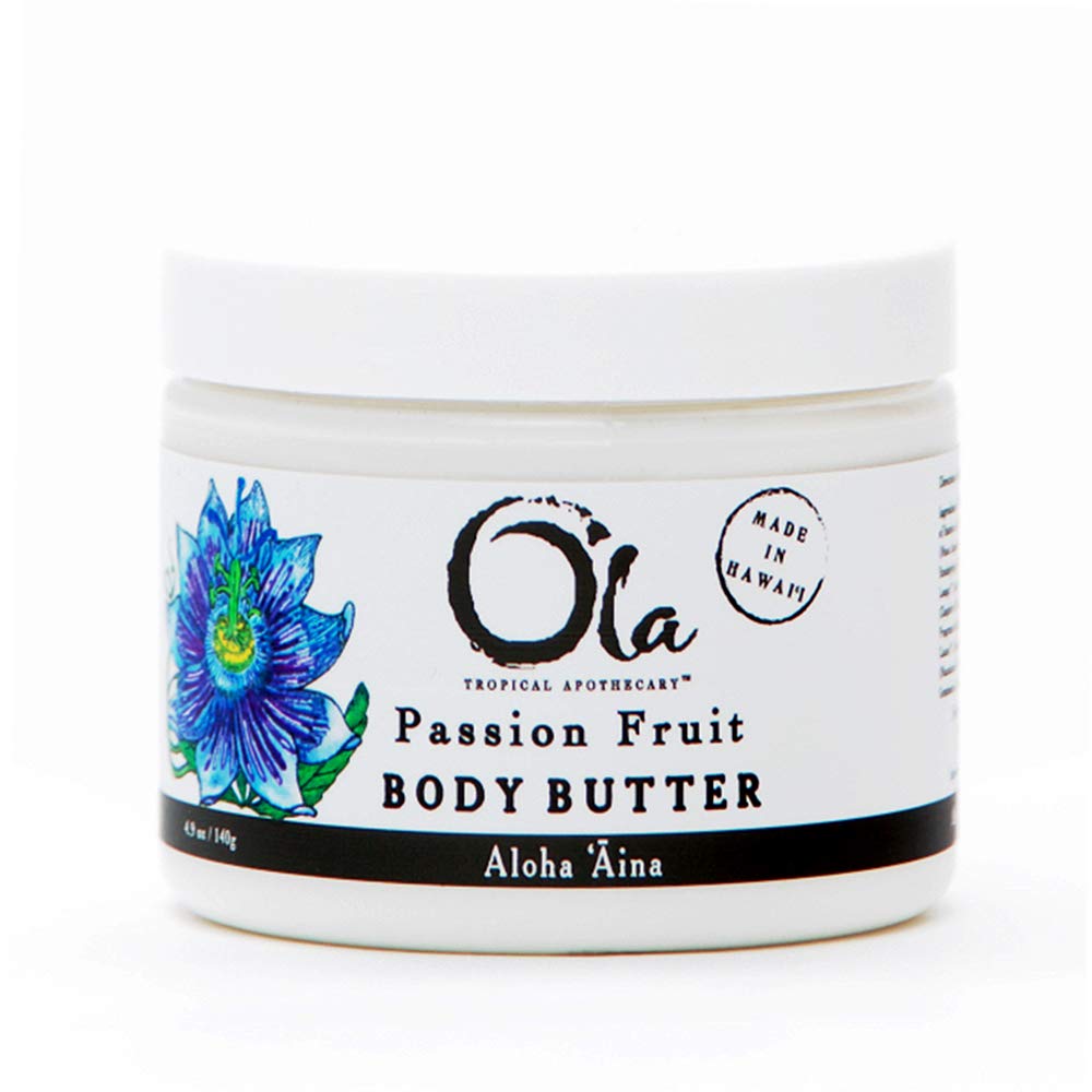 Tropical Apothecary Passion Fruit Body Butter jar for deep hydration on dry skin