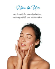 Hair application shows emu oil conditioning and frizz control.