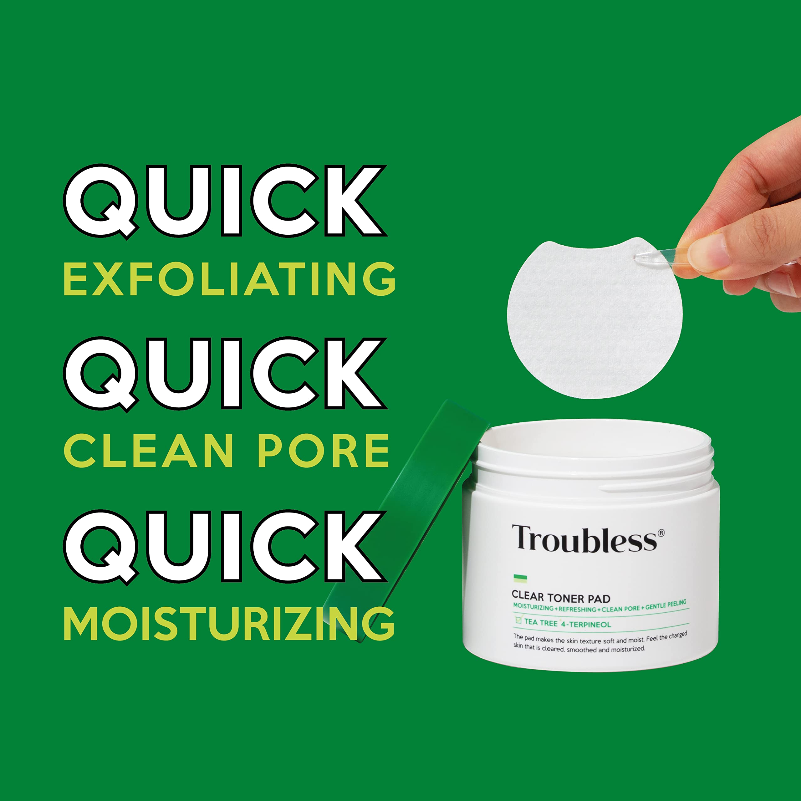 Troubless Clear Toner Pad smooth side delivers moisture and actives