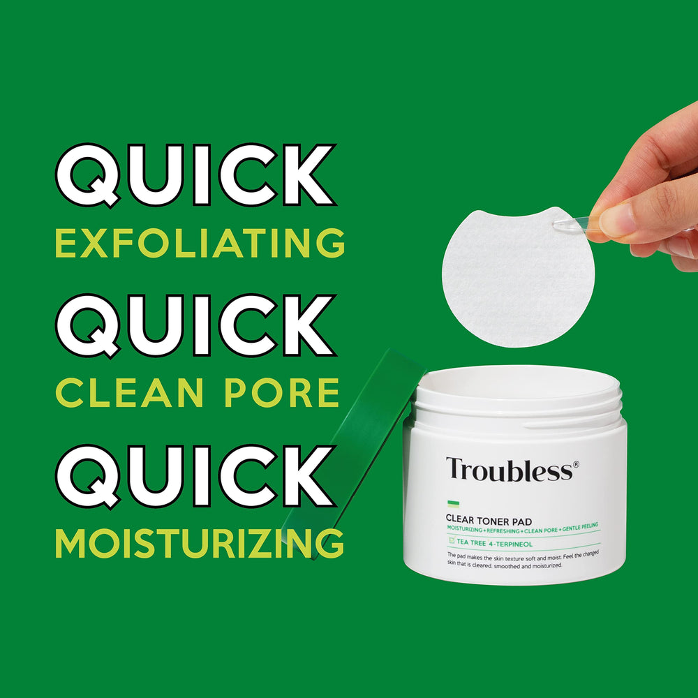 Troubless Clear Toner Pad smooth side delivers moisture and actives