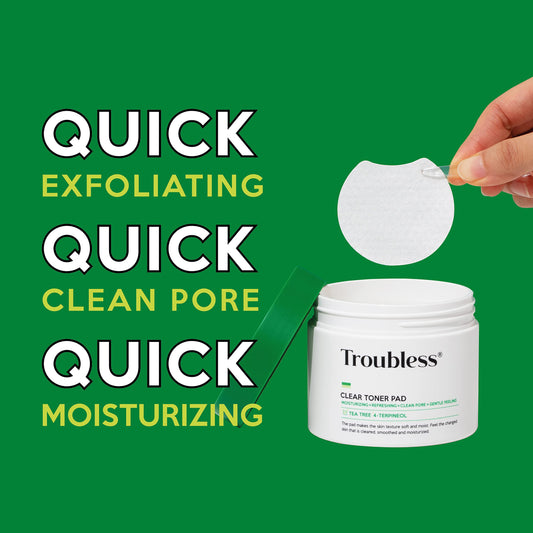 Troubless Clear Toner Pad smooth side delivers moisture and actives
