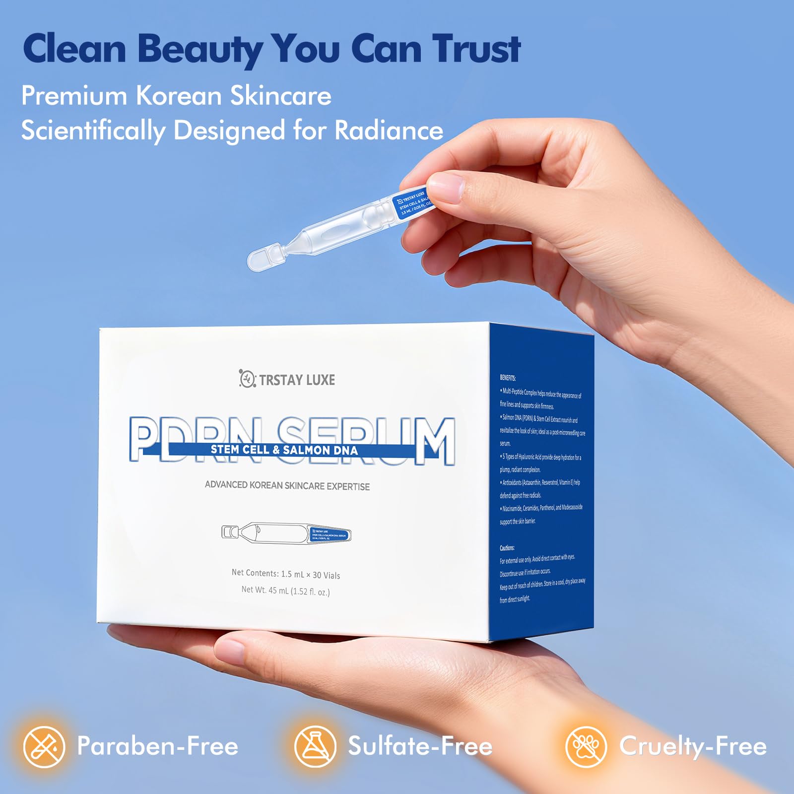 TRSTAY LUXE microneedling device with serum for post-care boost