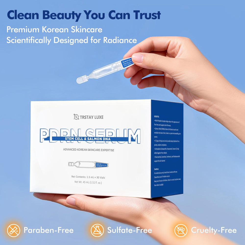 TRSTAY LUXE microneedling device with serum for post-care boost
