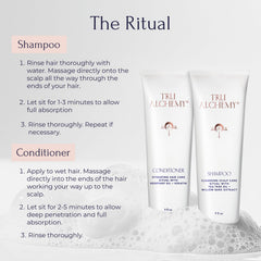 Tru Alchemy Frizz smoothing action demonstrating sleek hair results.