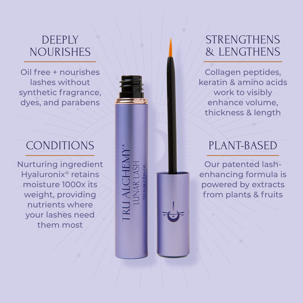 Tru Alchemy Lash Boost Serum applicator brush ready for precise application at lash base.