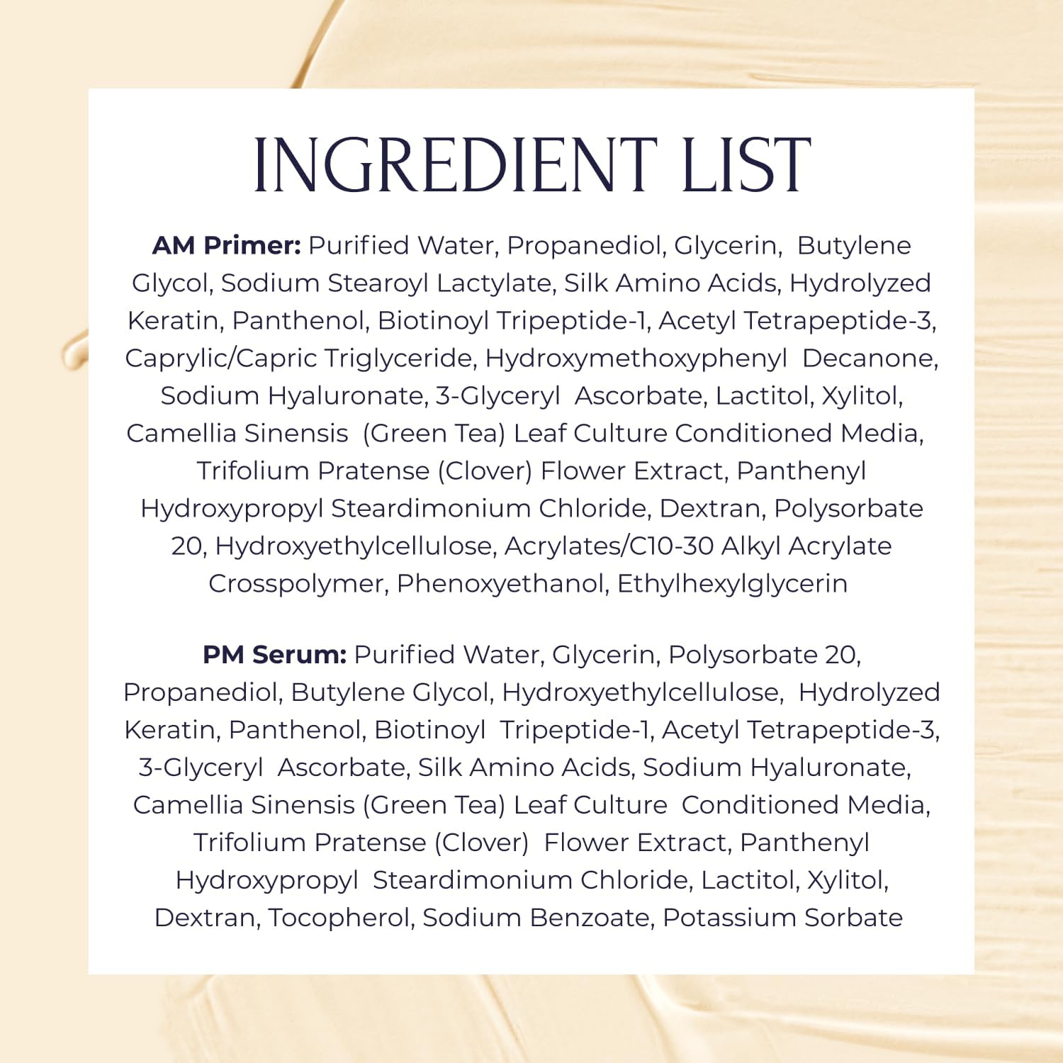 Tru Alchemy Lash24 ingredient panel with red clover and green tea for nourishing care