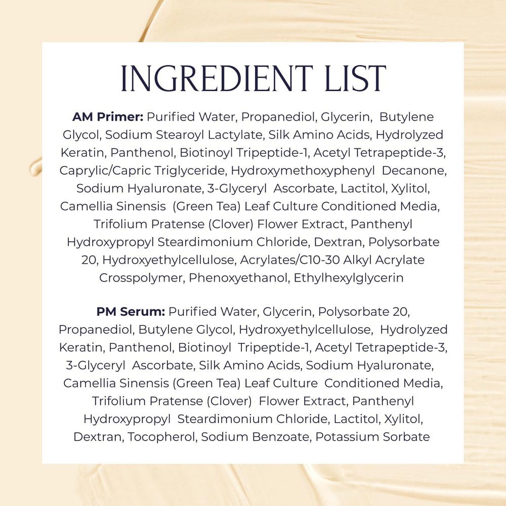 Tru Alchemy Lash24 ingredient panel with red clover and green tea for nourishing care