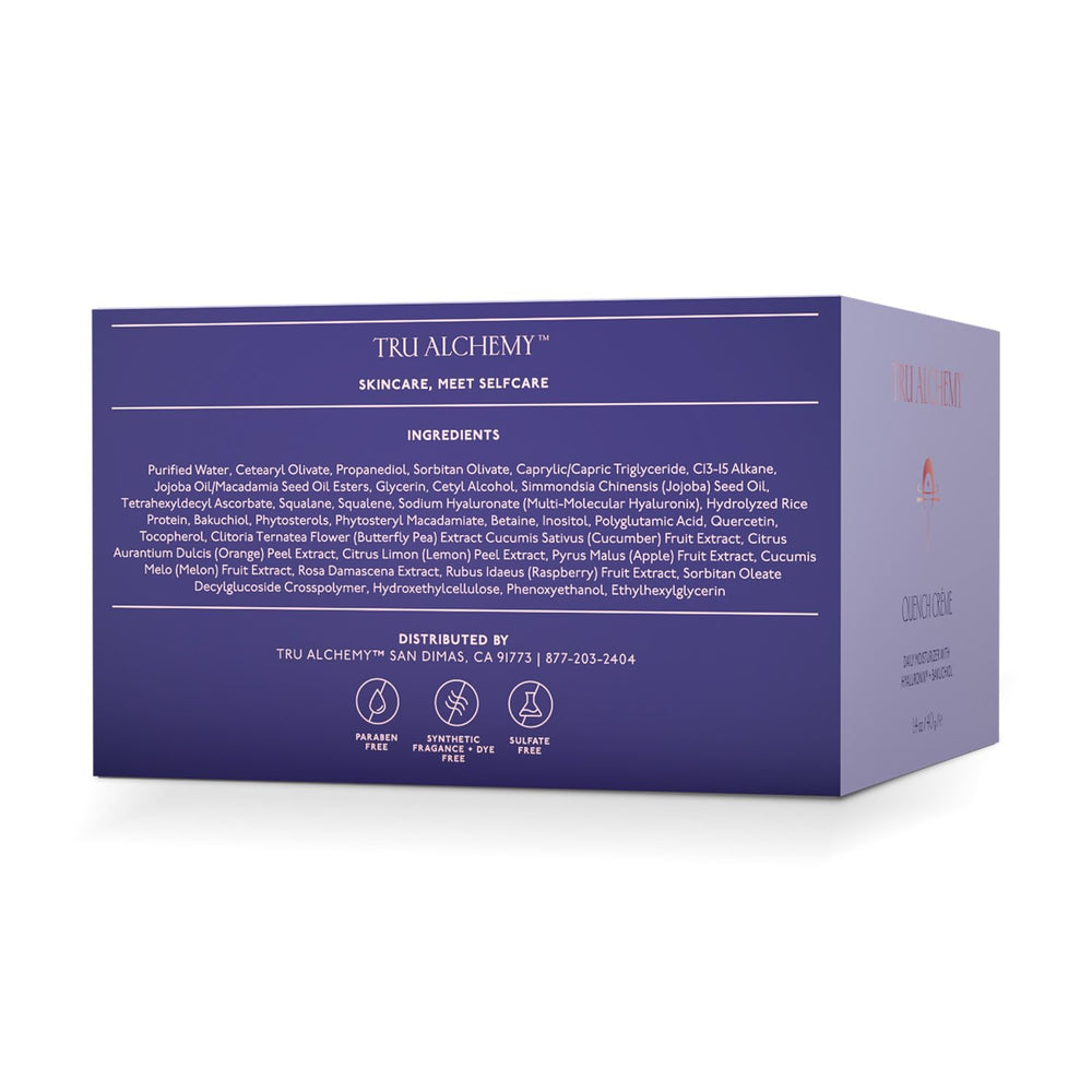Tru Alchemy Quench Crème fragrance-free comfort for sensitive skin.
