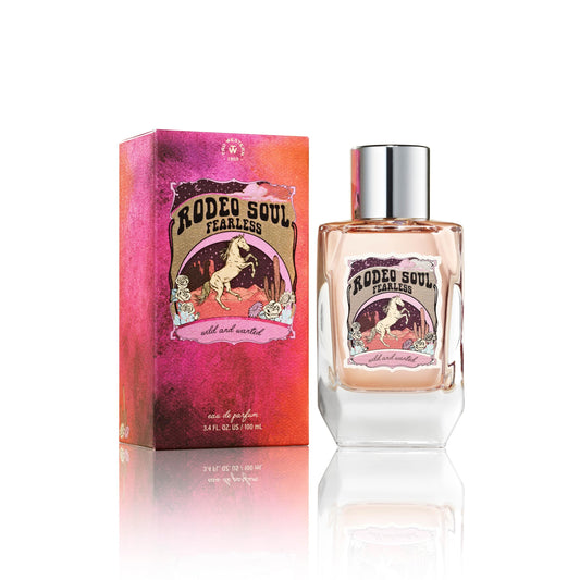 Rodeo Soul Fearless by Tru Fragrance Beauty bottle on display with bold mood