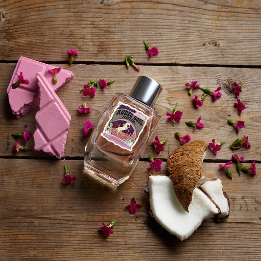 Rodeo Soul Fearless top notes shot highlighting Ruby Cactus Chocolate and Cocoa Butter