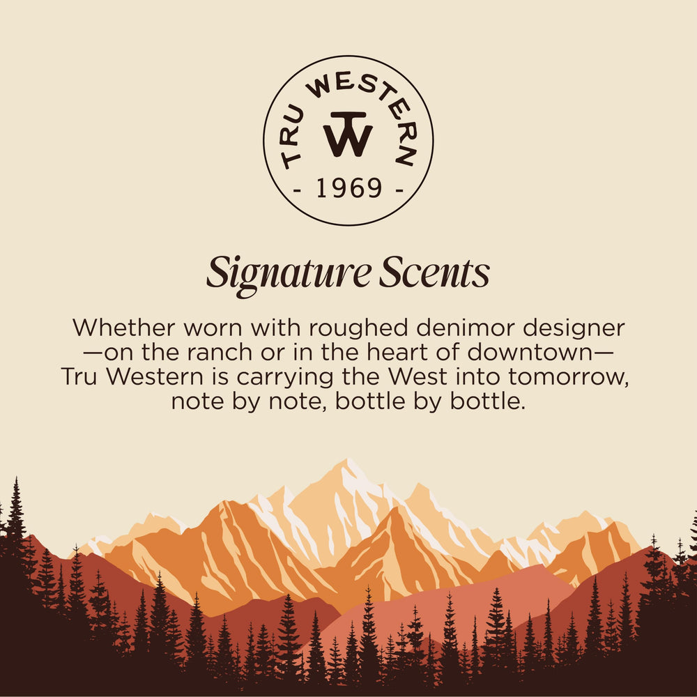 Tru Fragrance Beauty Tru Western 8 Seconds Fury flat lay, lifestyle-friendly scent for casual to formal