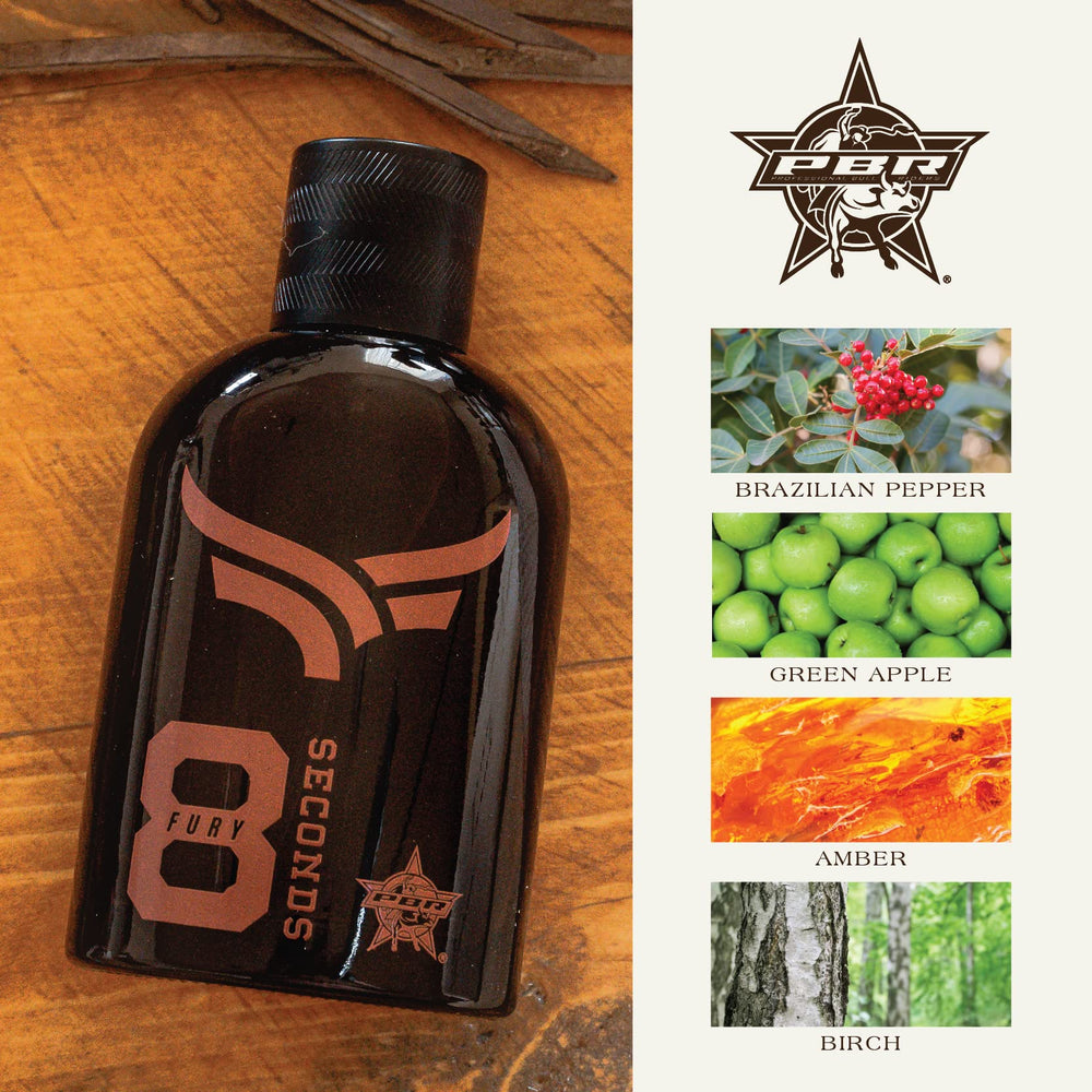 Tru Fragrance Beauty Tru Western 8 Seconds Fury notes map, visual cue of Brazilian pepper and amber