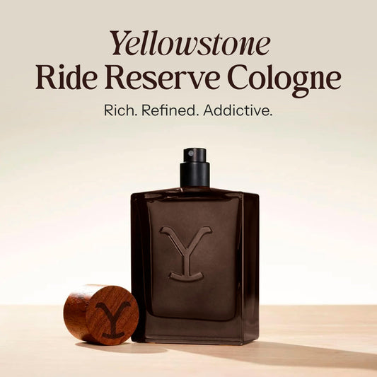 Tru Fragrance Beauty Yellowstone Ride Reserve cap close-up highlights premium craftsmanship
