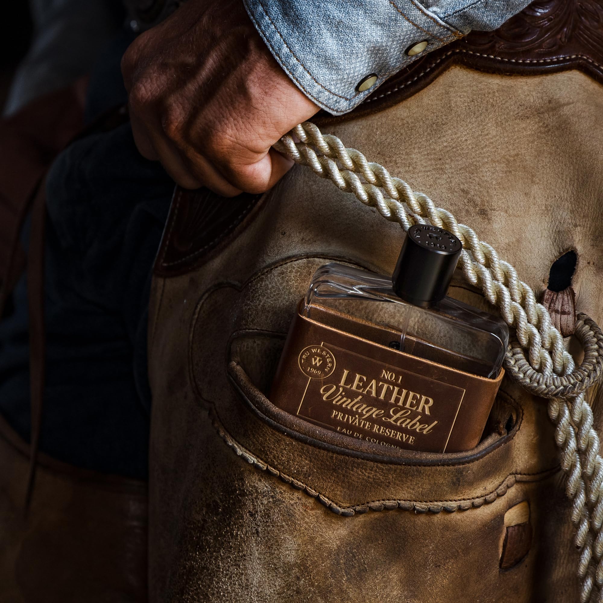 Tru Western Leather No. 1 bottle reveals sun-aged leather depth