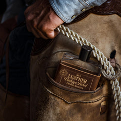 Tru Western Leather No. 1 bottle reveals sun-aged leather depth