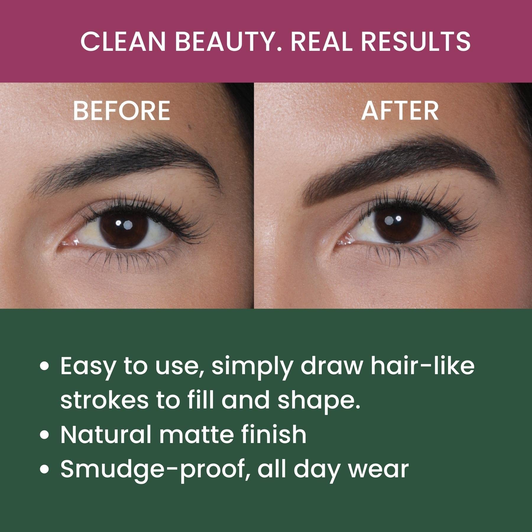 True + Luscious Brow Definer Auburn swatches show rich, blendable color.
