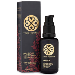 True Moringa Neroli oil bottle close-up for pure skin nourishment.
