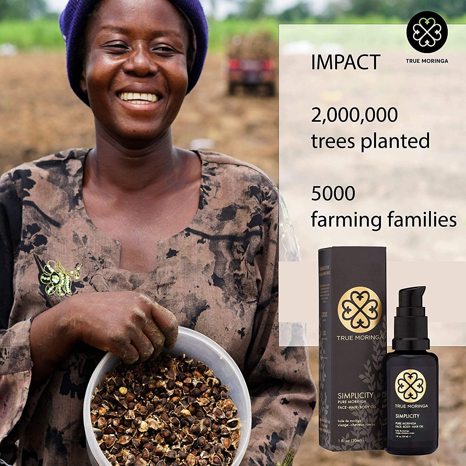 True Moringa Oil packaging 30ml is compact and travel-friendly.