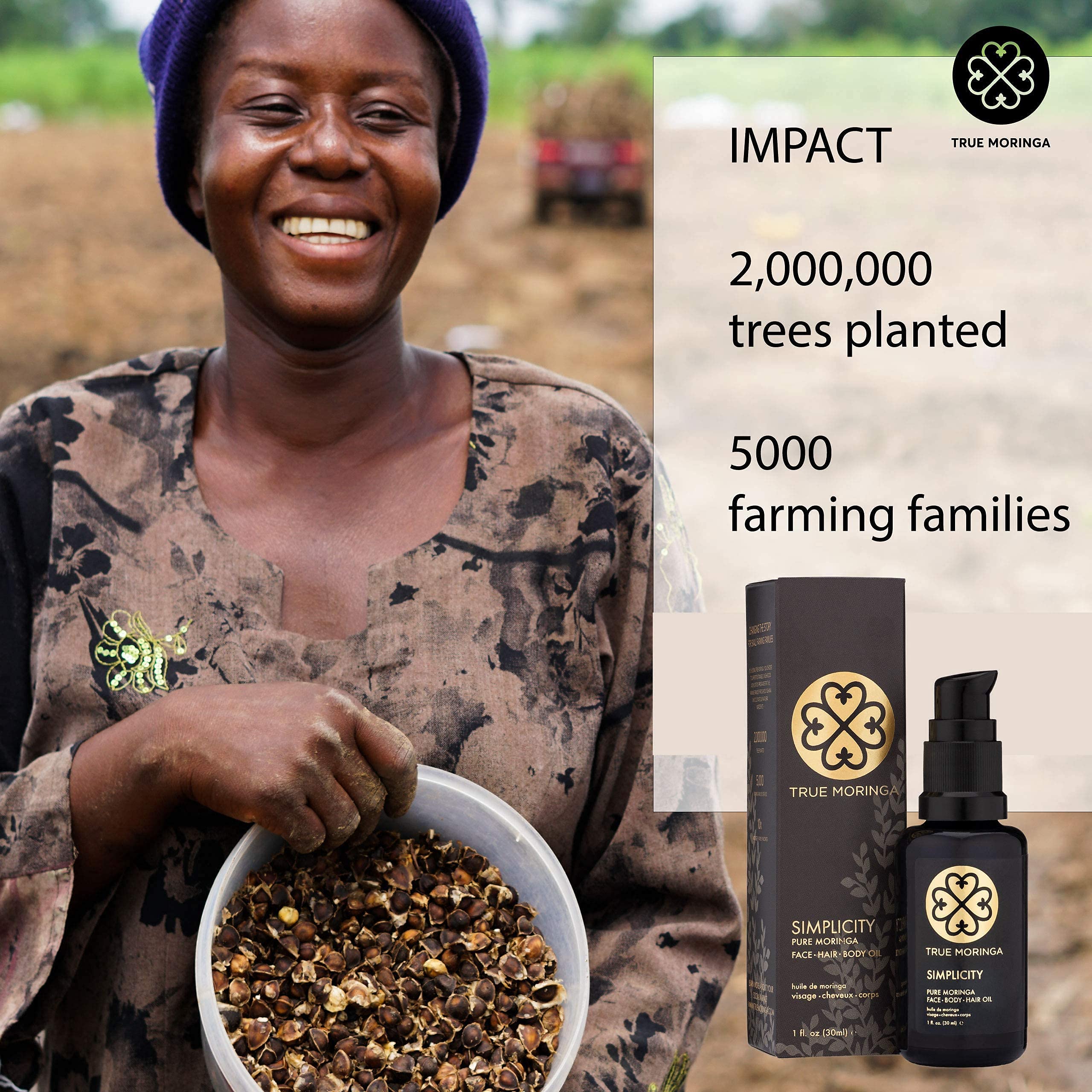 Scalp care with True Moringa Oil for balanced oil.