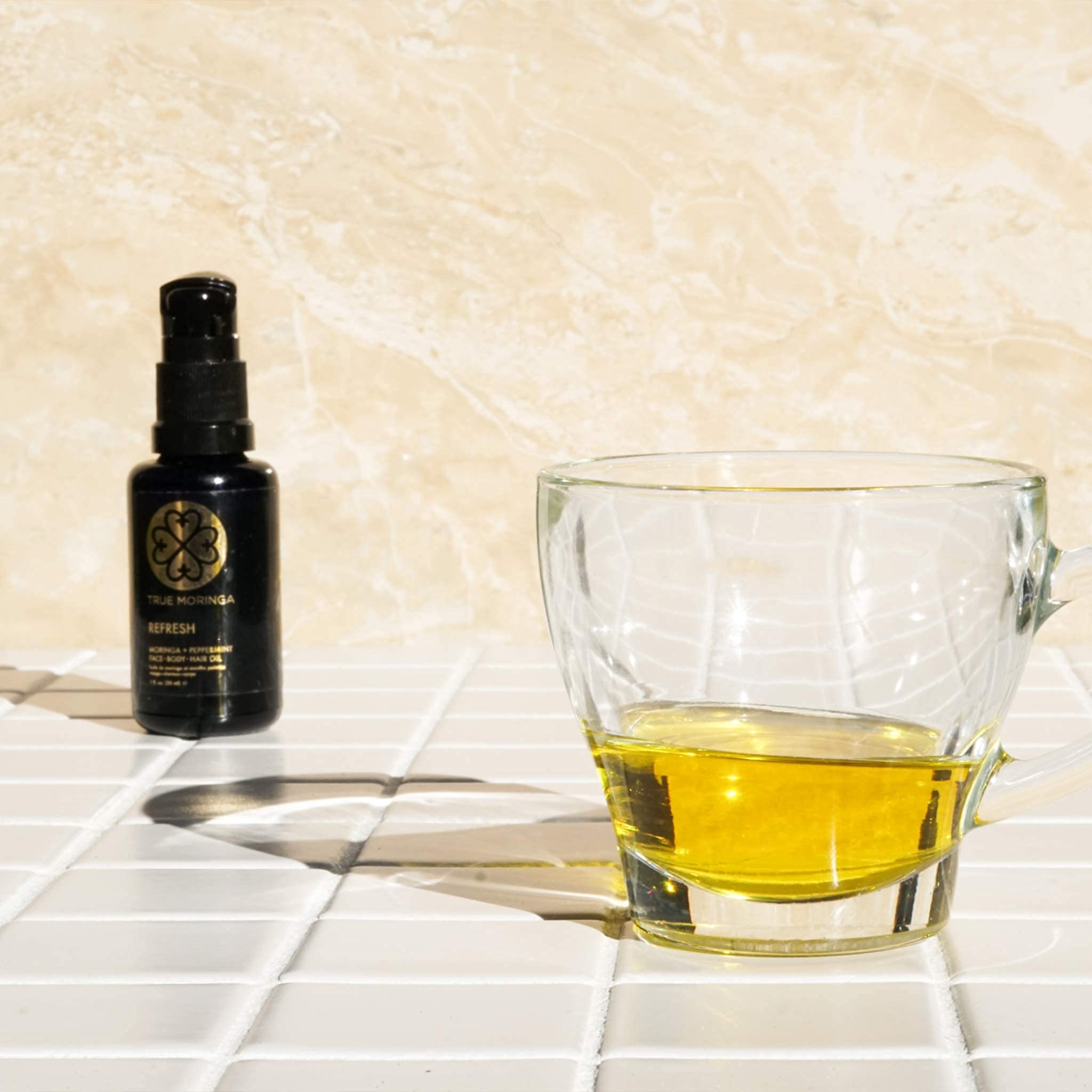 True Moringa Oil zeatin-rich formula delivers antioxidants and fatty acids.