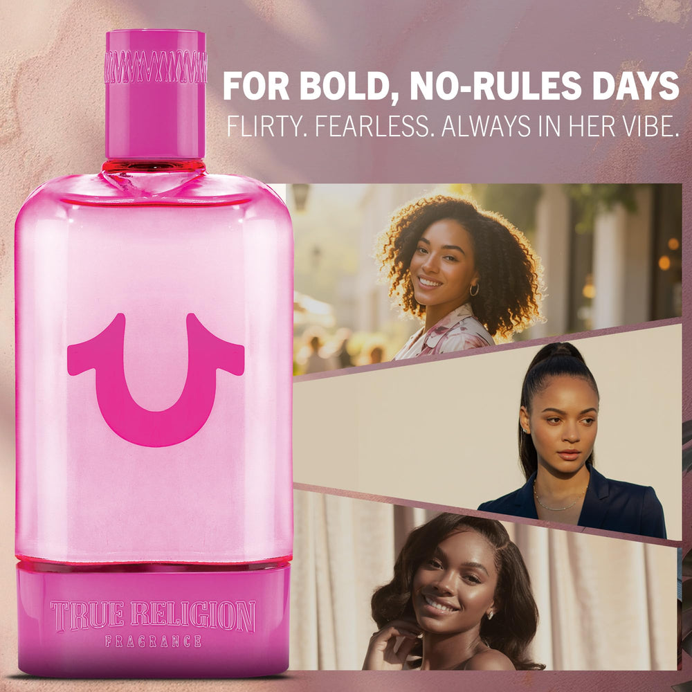 Base notes image: True Religion EDP with musk and amber warmth.