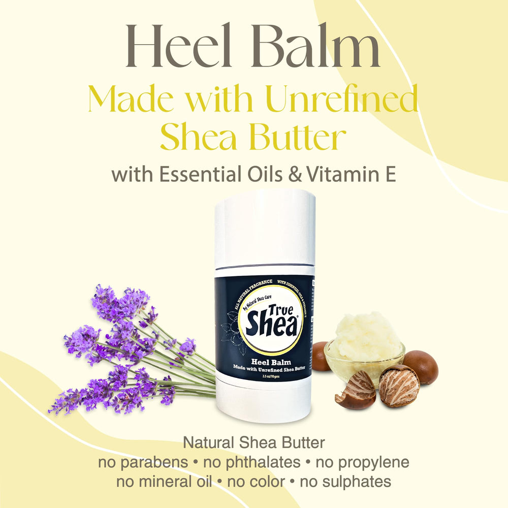 Close-up of True Shea Heel Balm texture highlighting rich, natural ingredients