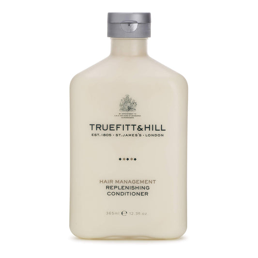 Truefitt & Hill Hair Management Replenishing Conditioner bottle pour delivers body