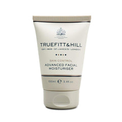 Truefitt & Hill Skin Control bottle closeup for daily grooming.