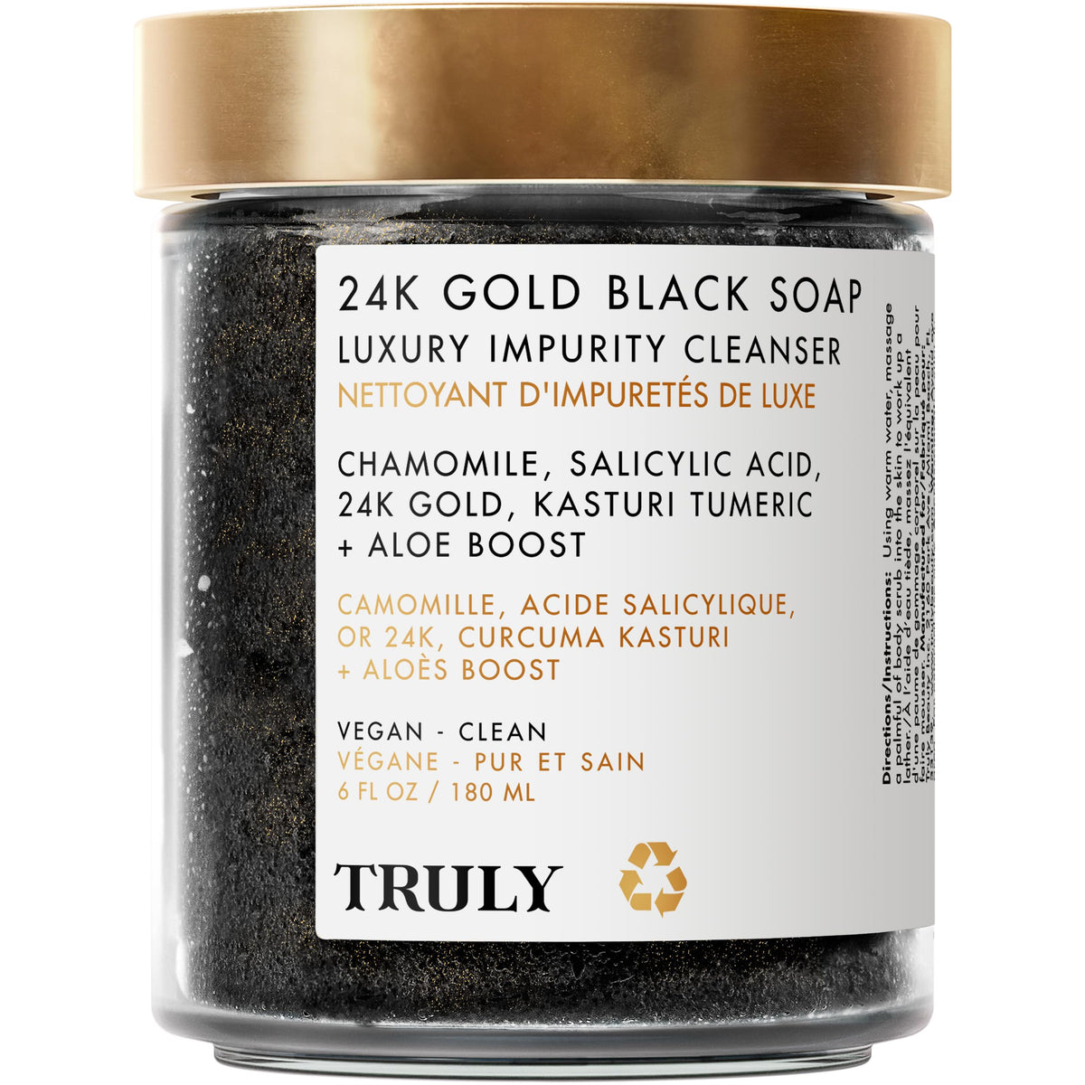 Truly 24K Gold Black Soap packaging for a luxurious cleansing ritual.