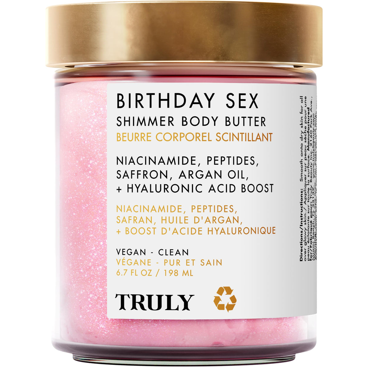 Truly Birthday Sex Butter jar closeup highlighting creamy texture for deep hydration