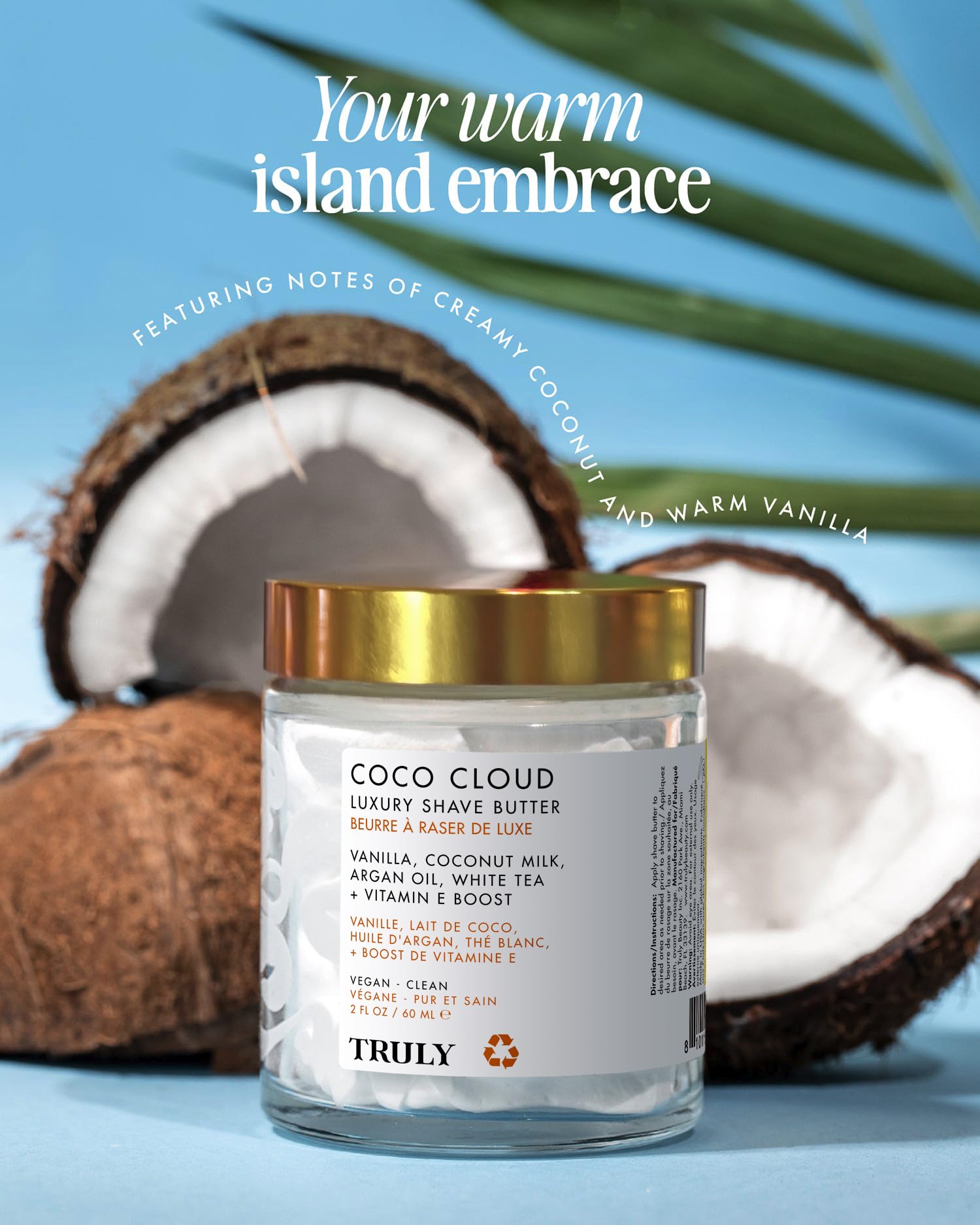 Truly Coco Cloud whipped butter closeup highlights creamy texture for easy spreading.