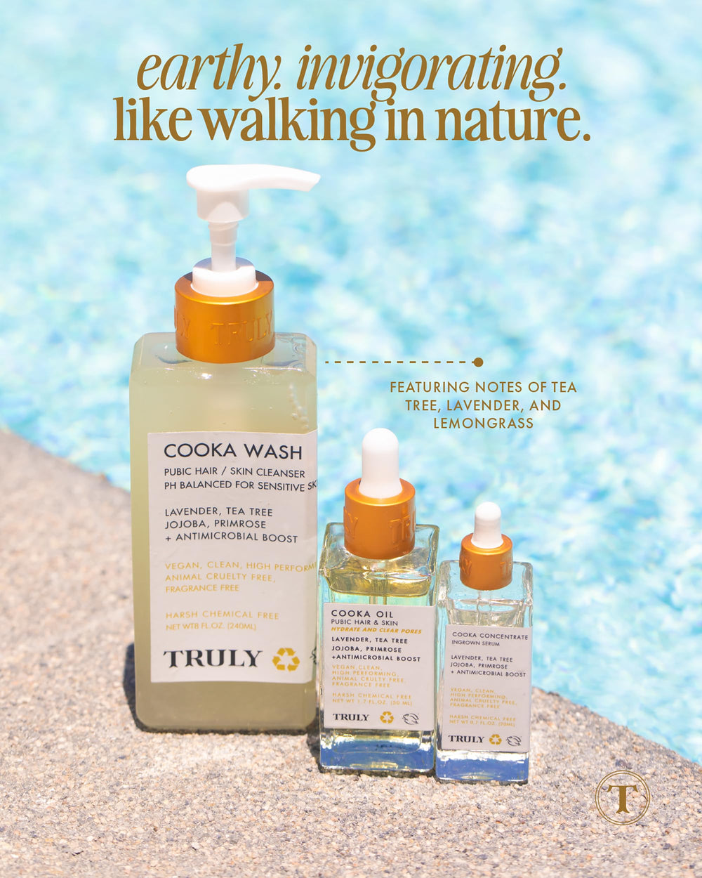 Truly Cooka Concentrate being used on bikini line for smooth, comfortable wear.