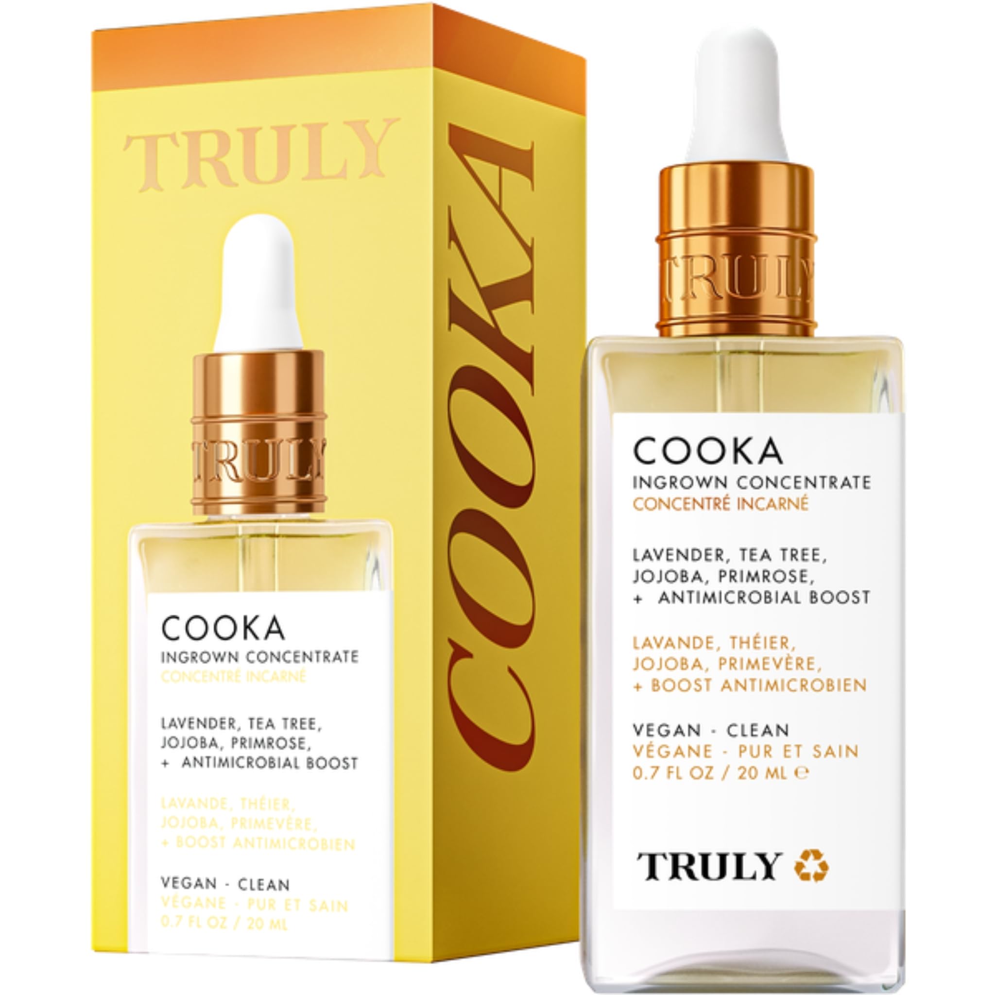 Truly Cooka Concentrate bottle close-up for precise application on sensitive bikini line.