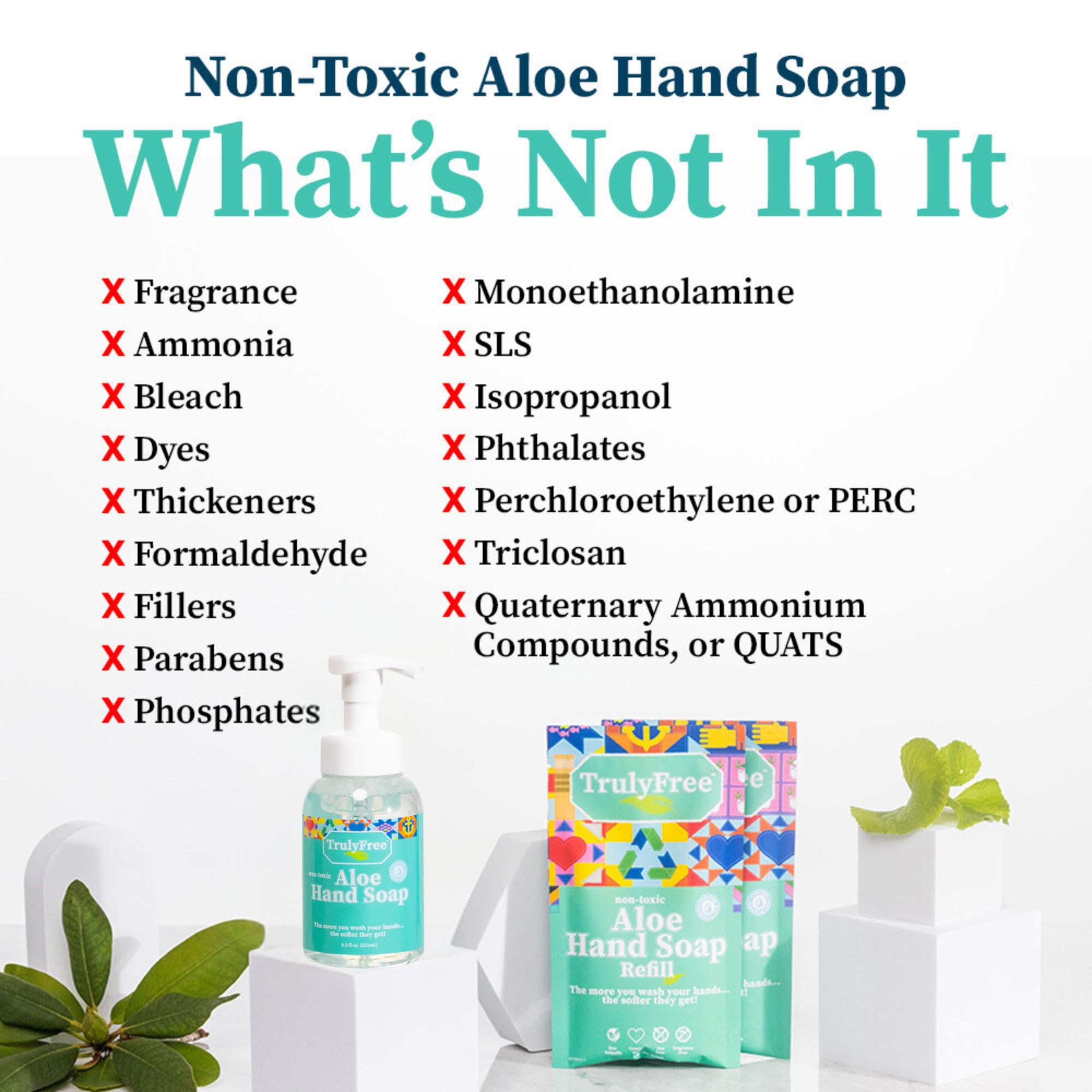 Truly Free Aloe Hand Soap in an office setting for quick cleanups.