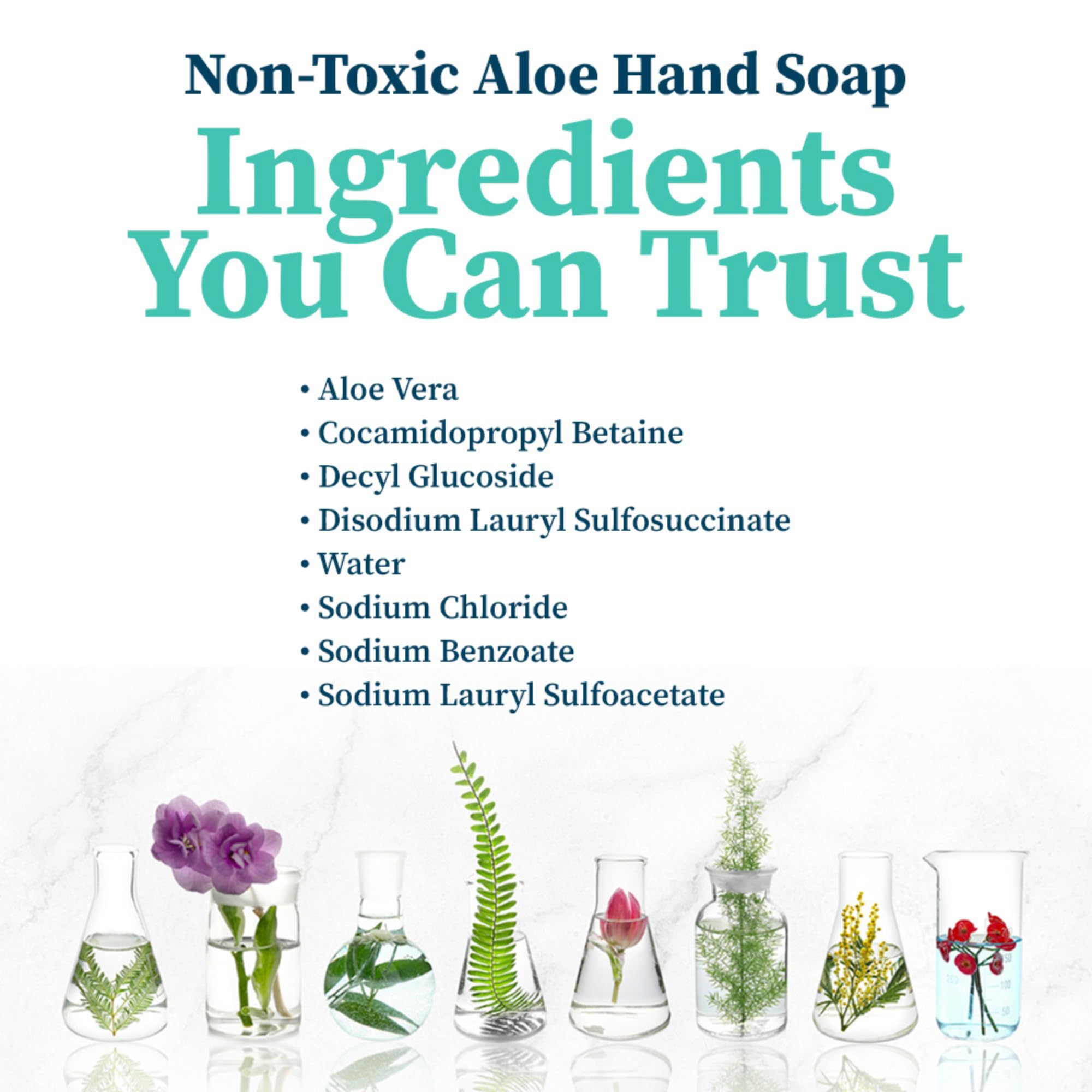 Truly Free Aloe Hand Soap plant-based formula provides natural, mild cleaning power.