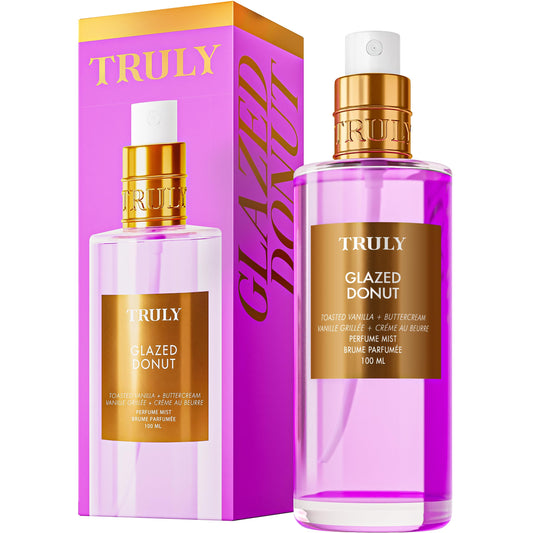 Truly Glazed Donut bottle pour showcases warm vanilla notes for daily wear.