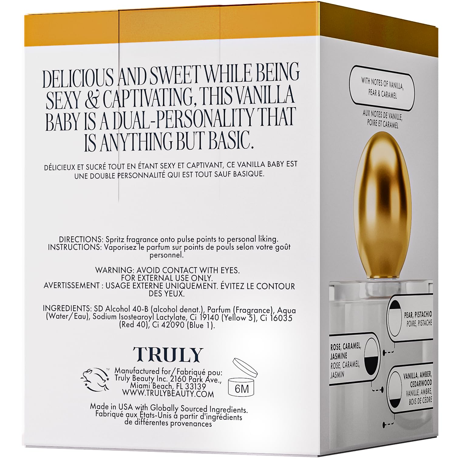 Truly Vanilla Baby EDP displayed on vanity for everyday luxury routine