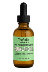 TruReliv Naturals Squalane Oil bottle offers lightweight hydration for all skin types.