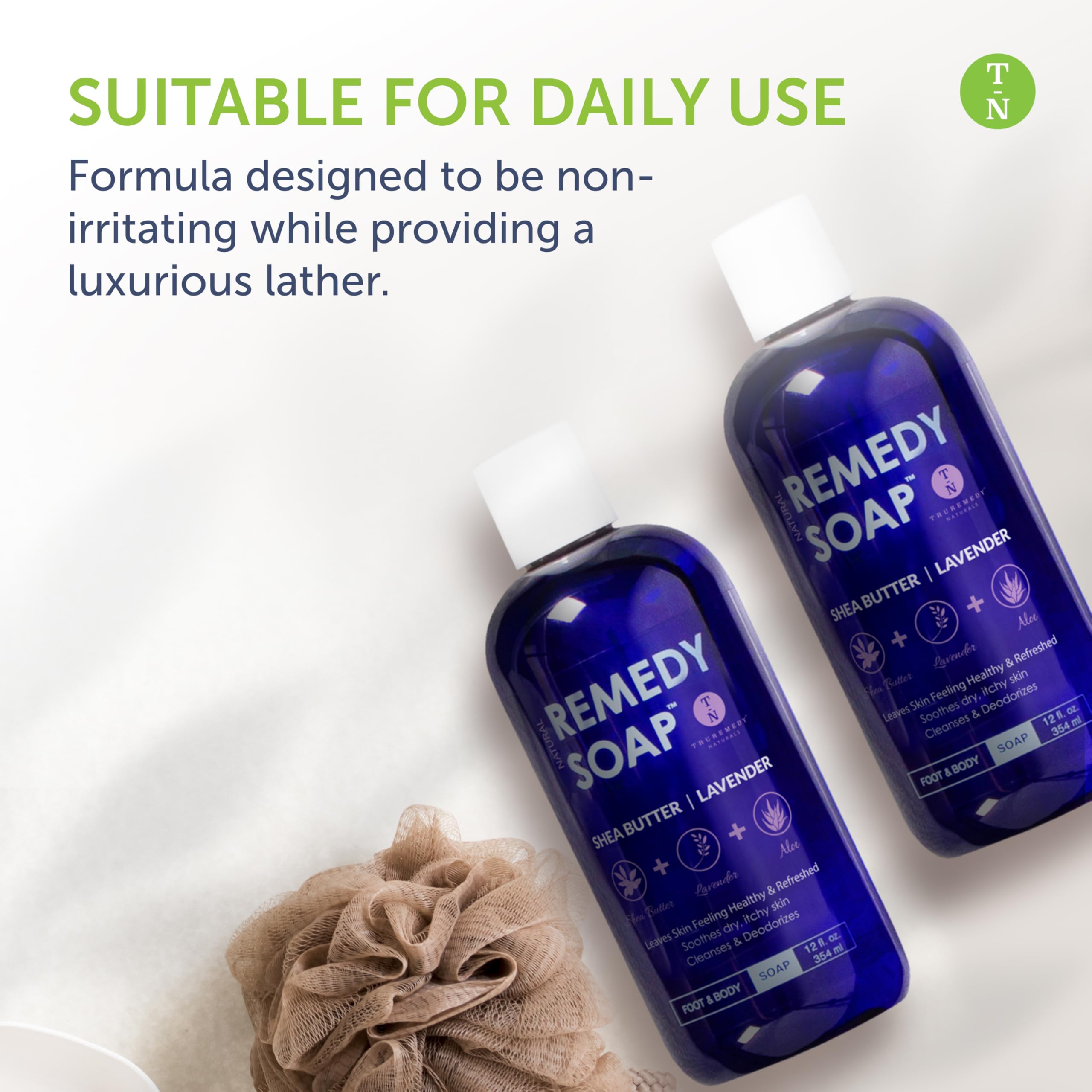 Truremedy Naturals bottle label details show ingredient focus and fragrance notes