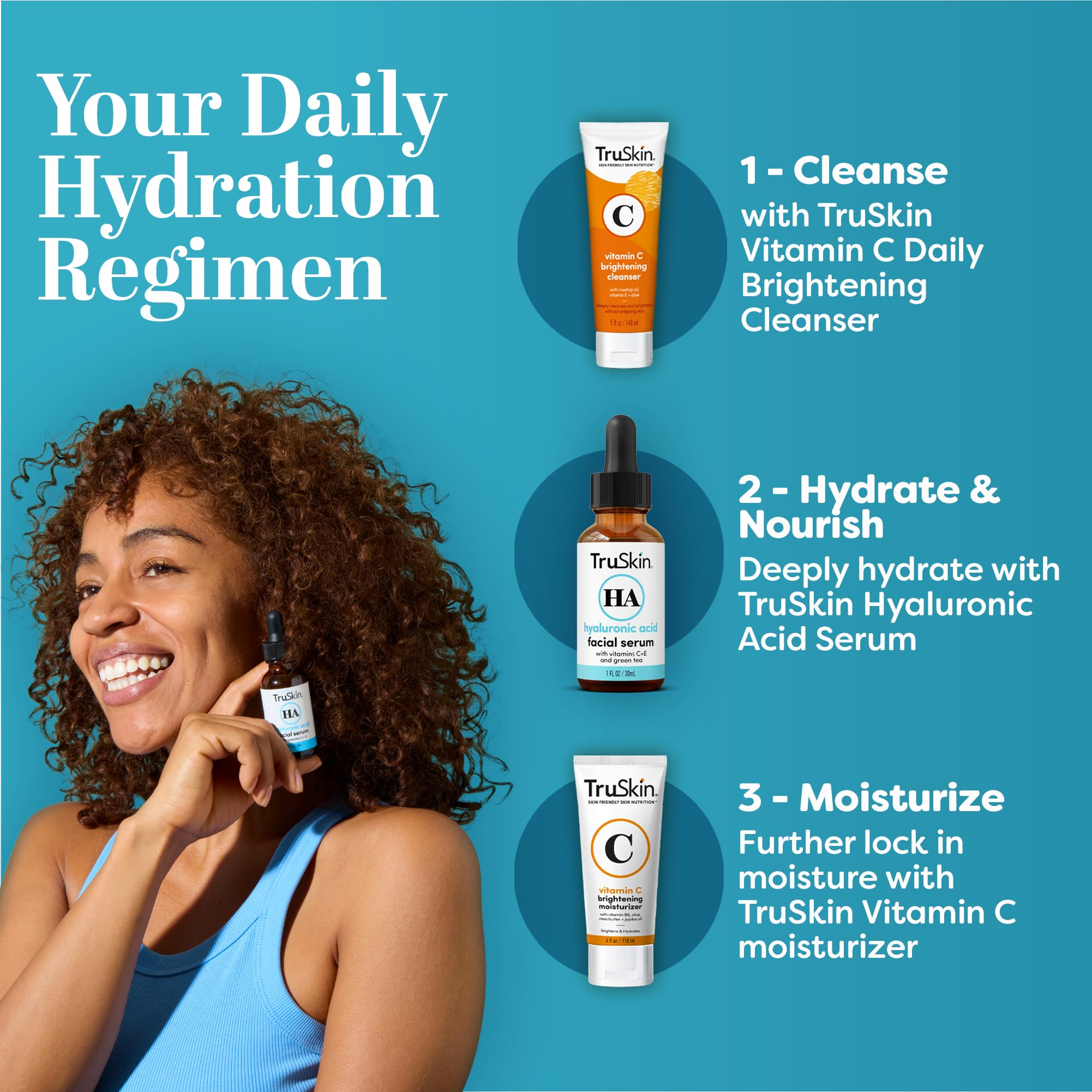 TruSkin Hyaluronic Serum with Green Tea and Aloe for soothing luminosity