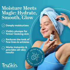 TruSkin Hyaluronic Serum texture closeup reveals silky plumping feel