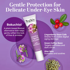 Bakuchiol and lingonberry stem cells in TruSkin Longevity Eye Cream