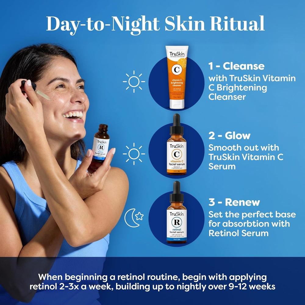 TruSkin Retinol Serum in night routine application scene