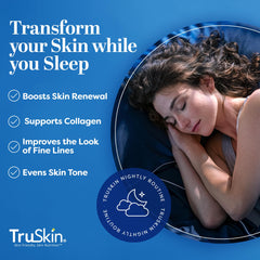 TruSkin serum texture close-up shows lightweight, fast-absorbing finish.